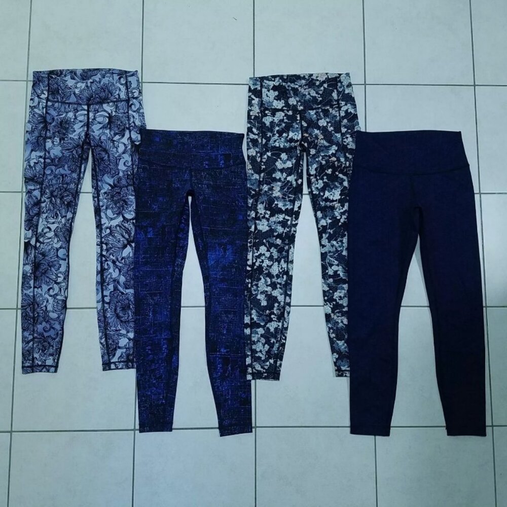 4 Lululemon Speed Up Hanakotoba Starlight Sashico Star Leggings Size 4 XS Bundle